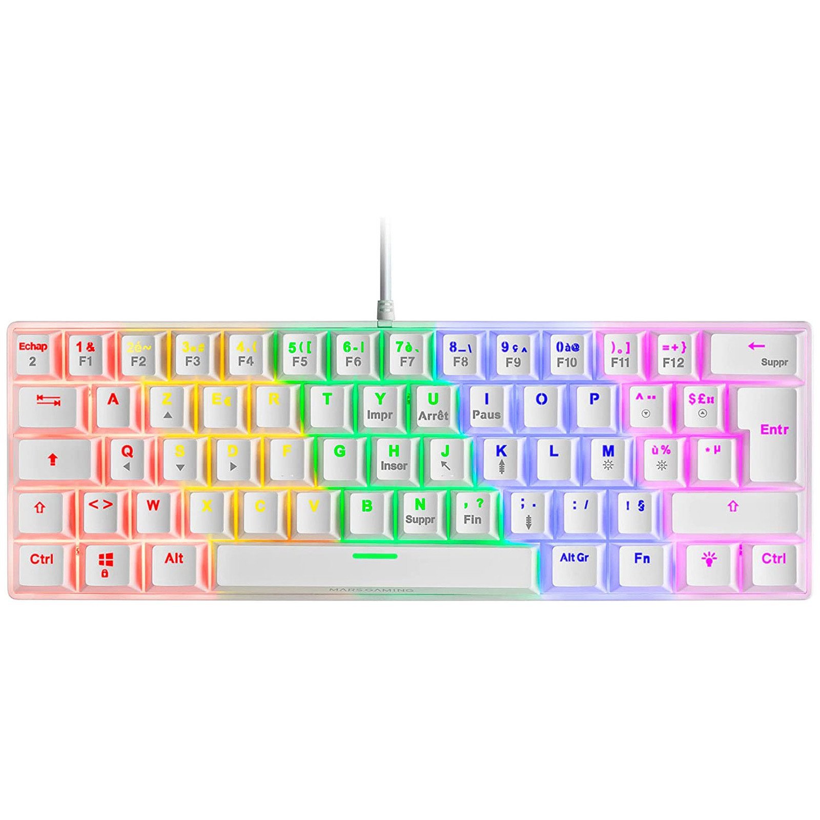 Mars Gaming MK60WBRUS Игровая механическая клавиатура RGB / Brown Switch / US