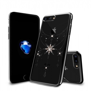Kingxbar Twinkling Star Silicone Case With Swarovski Crystals for Apple iPhone 7 Plus / 8 Plus Transparent-Black