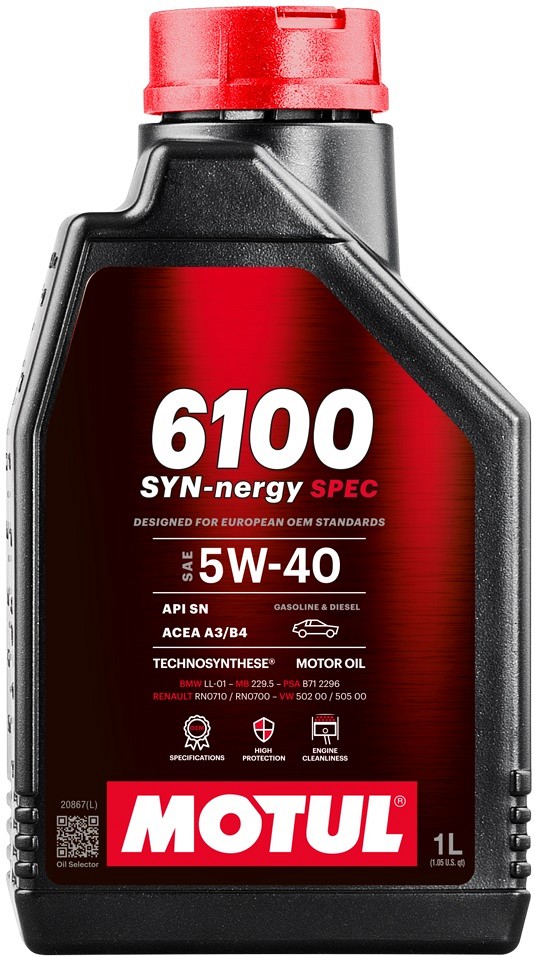 MOTUL 6100 SYN-NERGY SPEC 5W40 A3 / B4 1L