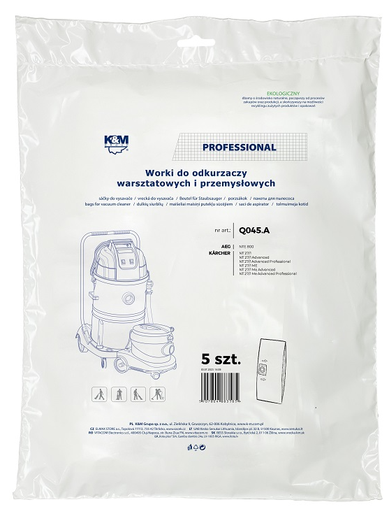 K&M KM-Q045.A Bags for vacuum cleaner KARCHER 6.904-290 5 pcs.