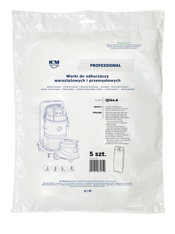 K&M KM-Q044.A Bags for vacuum cleaner KARCHER 6.904-285 5 pcs.