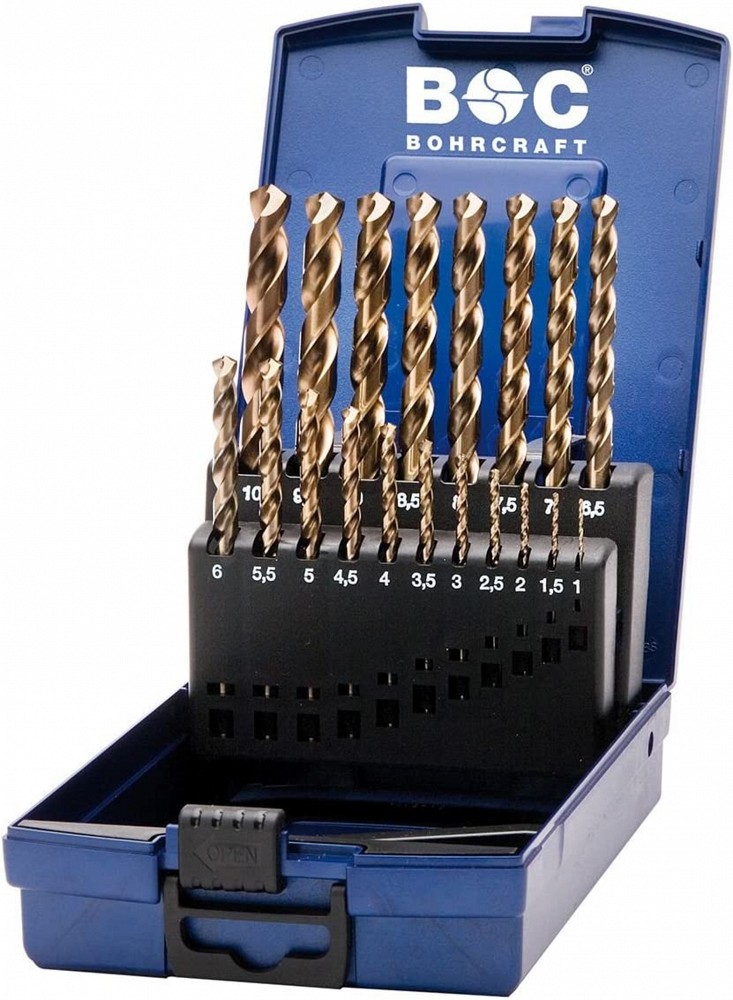 HSS-E DIN 338 COBALT TYPE N IN ABS-BOX 19-PCS. 1.0 - 10.0 X 0.5 MM INC.  /  KE10 BOHRCRAFT
