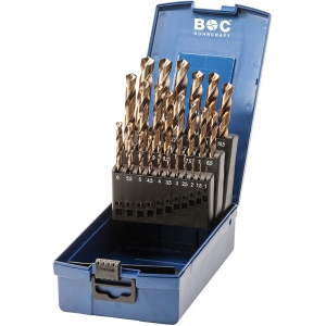 HSS-E DIN 338 COBALT TYPE N IN ABS-BOX 25-PCS. 1.0 - 13.0 X 0.5 MM INC.  /  KE13 BOHRCRAFT