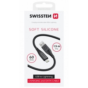 Swissten Soft Silicone Провод USB / Lightning 1.5m / 60w