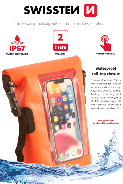 Swissten Waterproof Universal Phone Case 2L