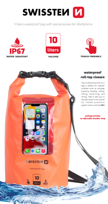 Swissten Waterproof Universal Phone Case 10L