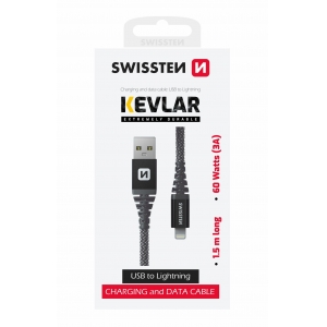 Swissten Kevlar Провод USB / Lightning 1.5m / 60w