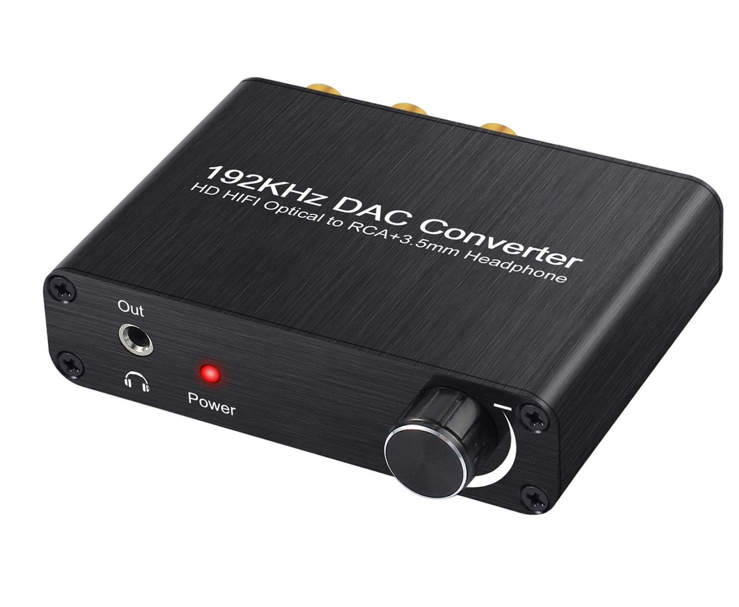 RoGer DAC 192kHz 24bit S/PDIF to RCA Converter with headphone jack 3,5mm / Optical / Coaxial