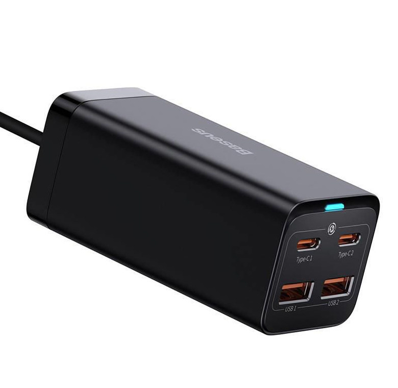 Baseus GaN3 Pro Wall Charger PD / 65W / 2x USB-C / 2x USB  + USB-C - USB-C Cable