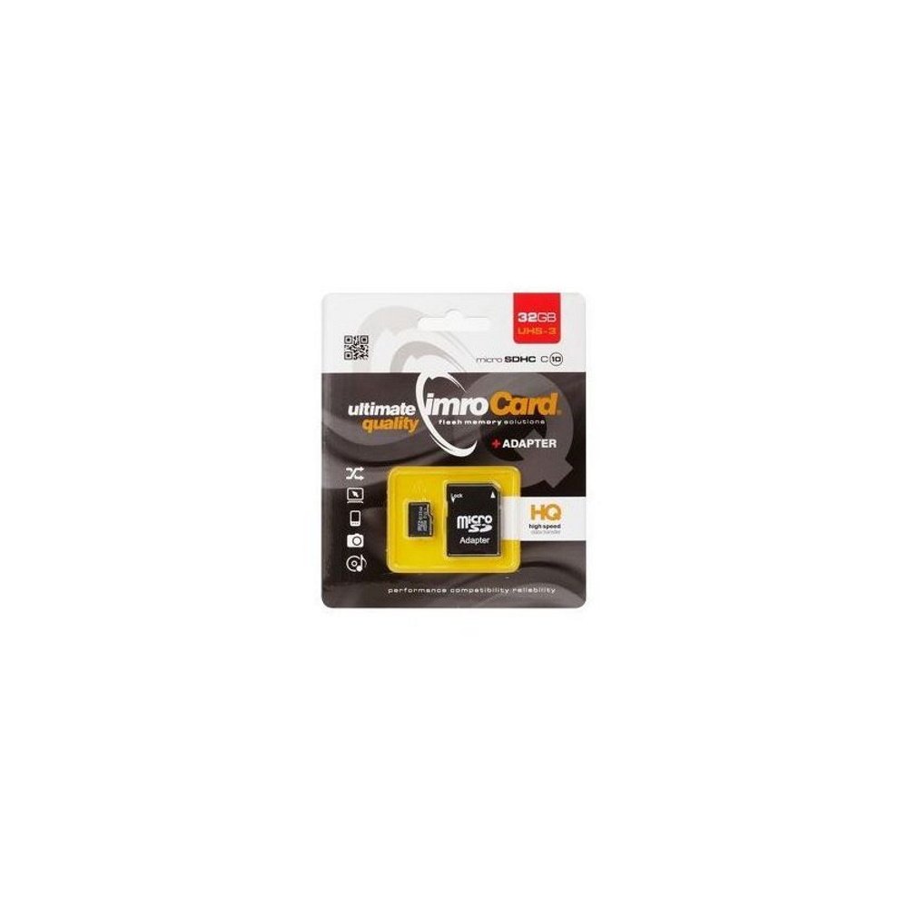 Imro Memory Card microSDHC / 32GB / cl. 10 / UHS-3 + Adapter