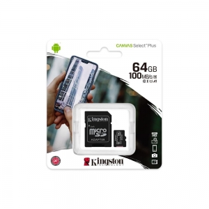 Kingston Canvas Select Plus Memory card microSDXC / 64GB / 100 MB/s + Adapter