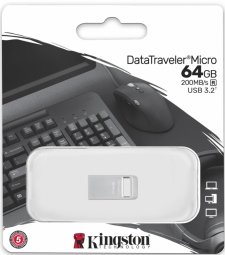 Kingston DTMC3G2/64GB DataTraveler Micro 64GB Flash Memory