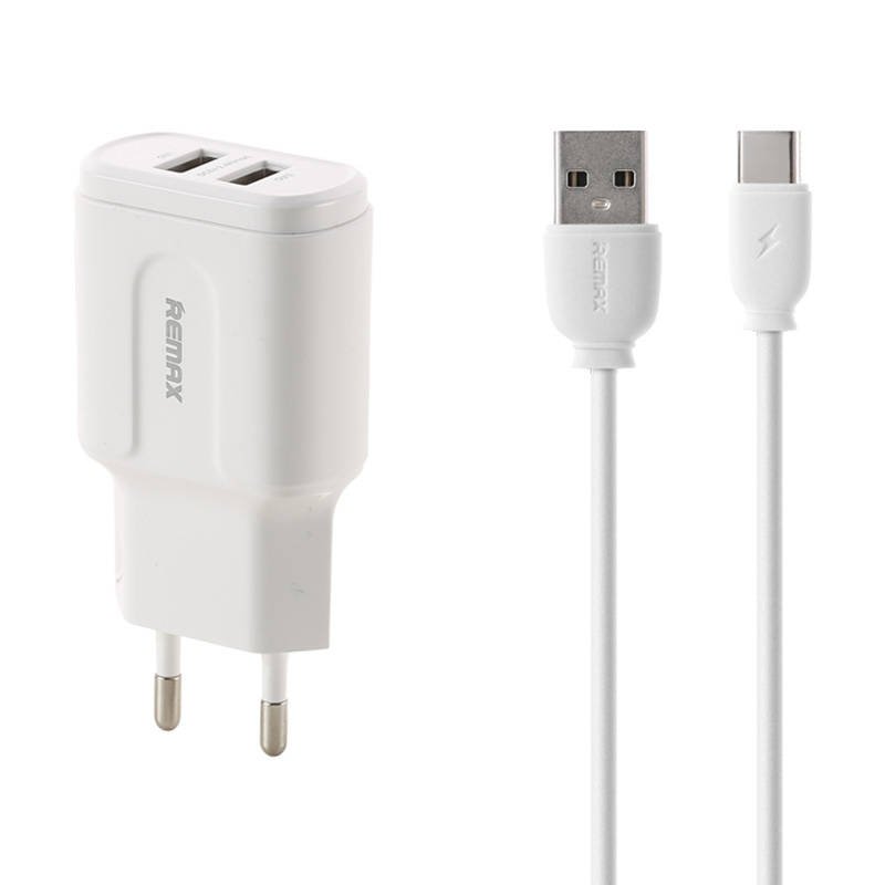Remax RP-U22 Wall charger + USB-C cable / 2x USB / 2.4A
