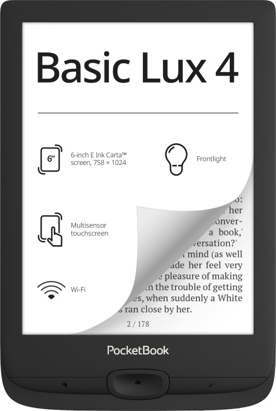 PocketBook e-luger Basic Lux 4 6" 8GB, must
