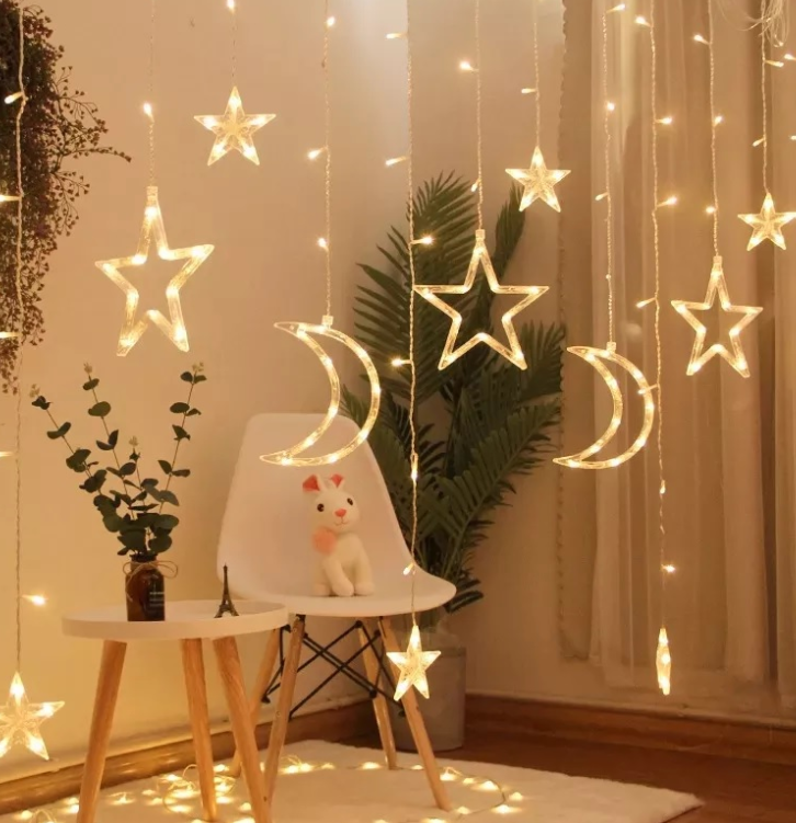 RoGer Lights Curtains Moon and Stars 138 LED Warm-cold 2.5m
