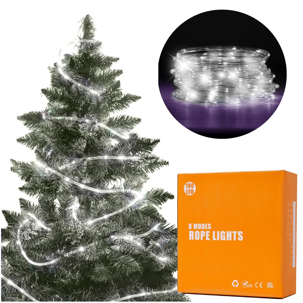 RoGer LED Light Garland 10m / 100LED /  Cold white