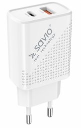 Savio LA-04 Wall USB charger Quick Charge PD 3.0 Charger 18W