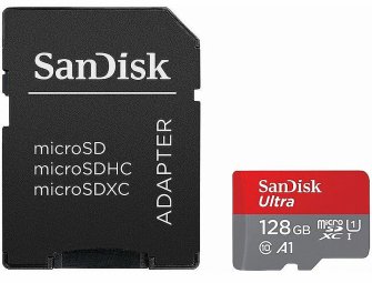 SanDisk Ultra Light microSDXC 128GB + SD Adapter Memory Card