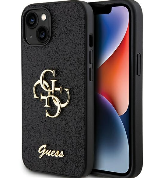 Guess Fixed Glitter Big 4G Case for Apple iPhone 15 Plus