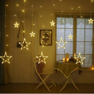 RoGer LED Lights Curtains Stars 2,5m / 138LED Warm-white