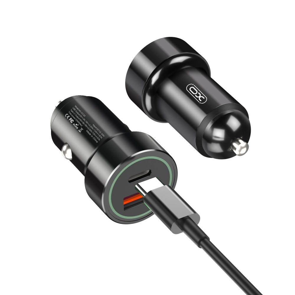 XO TZ11 PD Car charger QC 20W + cable USB-C - Lightning