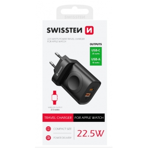 Swissten Travel Charger USB-A / USB-C / iWatch