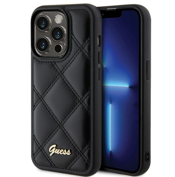 Guess Quilted Metal Logo Case for Apple iPhone 15 Pro