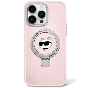 Karl Lagerfeld Ring Stand Choupette Head MagSafe Back Case for Apple iPhone 15 Pro Max