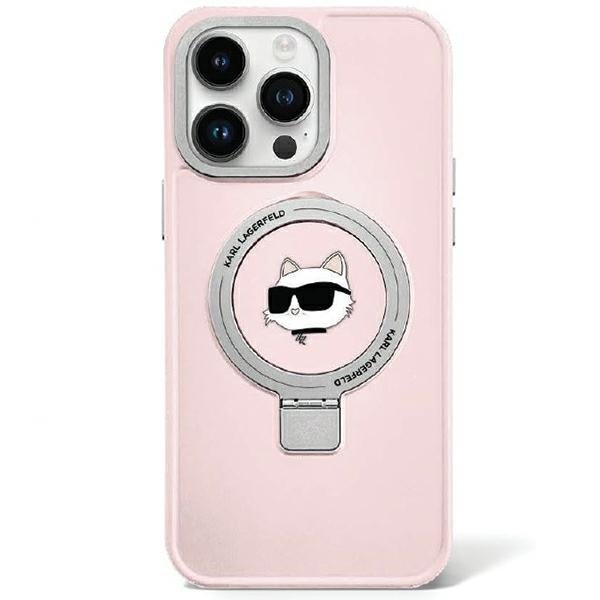 Karl Lagerfeld Ring Stand Choupette Head MagSafe Back Case for Apple iPhone 15