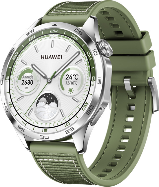 Huawei Watch GT 4 46mm, hõbedane/roheline