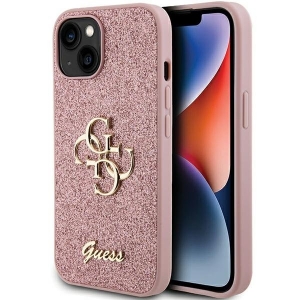Guess Glitter Script Big 4G Back Case Защитный Чехол для Apple iPhone 15 Plus