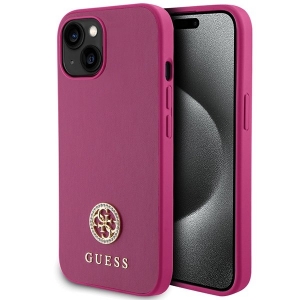 Guess Strass Metal Logo Back Case for Apple iPhone 15