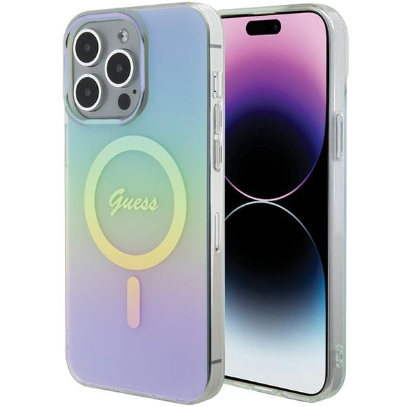 Guess  IML MagSafe Iridescent Case for Apple iPhone 15 Pro