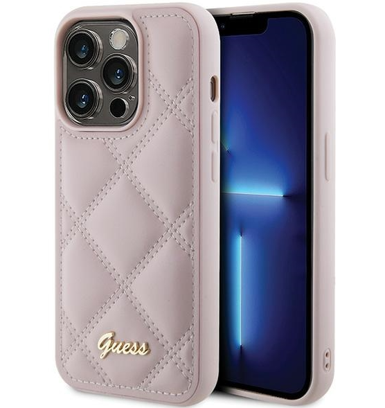 Guess Quilted Metal Logo Case for Apple iPhone 15 Pro Max