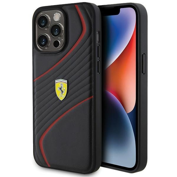 Ferrari Twist Metal Logo Back Case for Apple iPhone 15 Pro Max