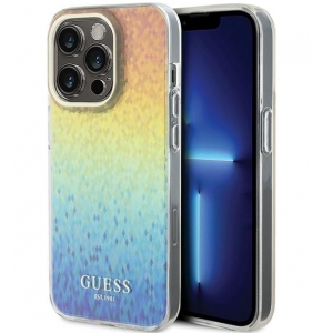 Guess IML Faceted Mirror Disco Iridescent Case for iPhone Apple 15 Pro