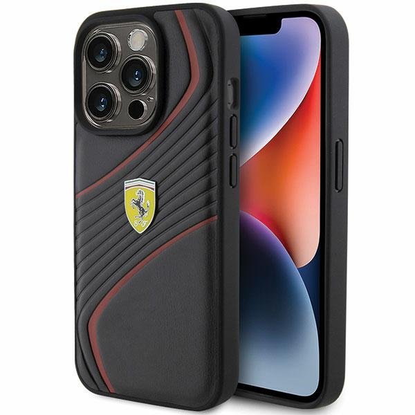 Ferrari Twist Metal Logo Back Case Защитный Чехол для Apple iPhone 15 Pro