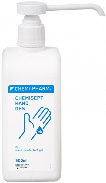 CHEMISEPT HAND DES ANTISEPTILINE GEEL KÄTELE (DESO) 500ML / PUMP CHEMI-PHARM