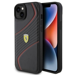 Ferrari Twist Metal Logo Back Case for Apple iPhone 15 Plus