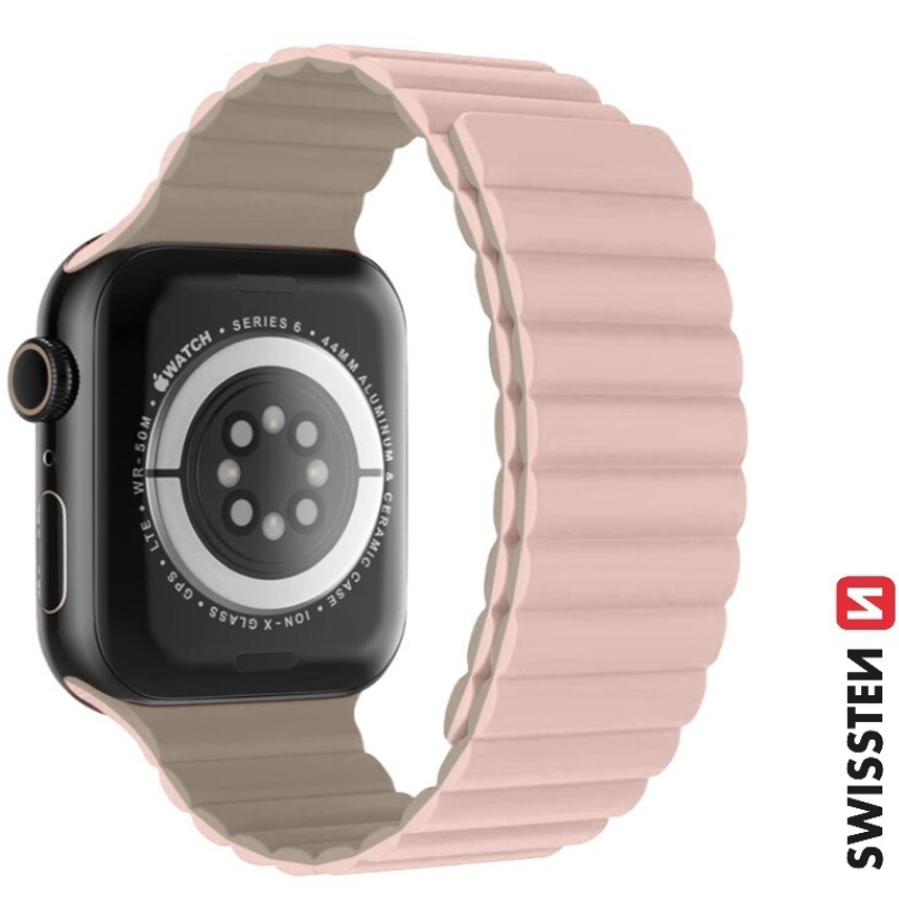 Swissten Силиконовый Магнитный Pемешок для Apple Watch 42 / 44 / 45 / 49 mm