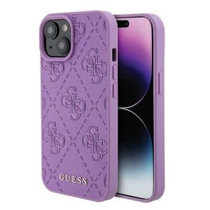 Guess Leather 4G Stamped Back Case for Apple iPhone 15
