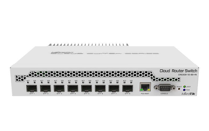 Switch | MIKROTIK | CRS309-1G-8S+IN | 1x10Base-T / 100Base-TX / 1000Base-T | 8xSFP+ | CRS309-1G-8S+IN