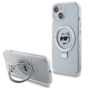 Karl Lagerfeld Ring Stand Choupette Head MagSafe Back Case Защитный Чехол для Apple iPhone 15