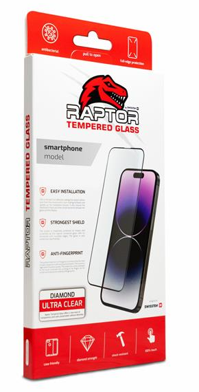 Swissten Raptor Diamond Ultra Full Face Tempered Glass for Apple iPhone 15 Black