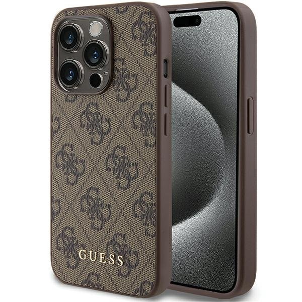 Guess 4G Metal Gold Logo Back Case Защитный Чехол для Apple iPhone 15 Pro