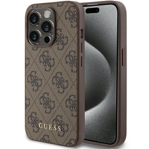 Guess 4G Metal Gold Logo Back Case Защитный Чехол для Apple iPhone 15 Pro