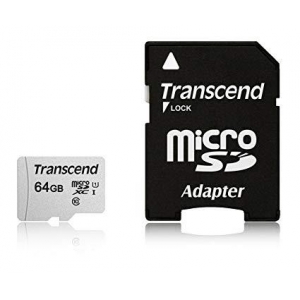 MEMORY MICRO SDXC 64GB W/ADAPT/UHS-I TS64GUSD300S-A TRANSCEND