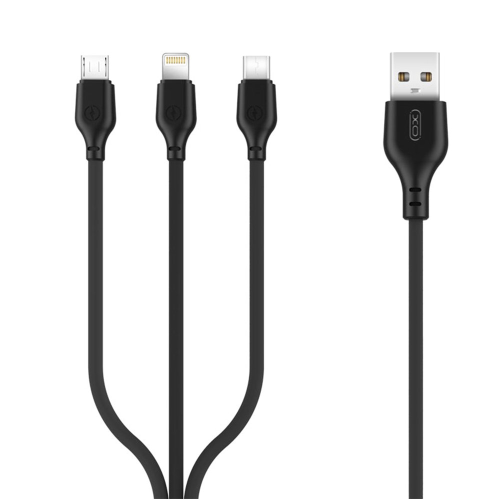 XO NB103 3in1 USB - Lightning + USB-C + microUSB 1m cable