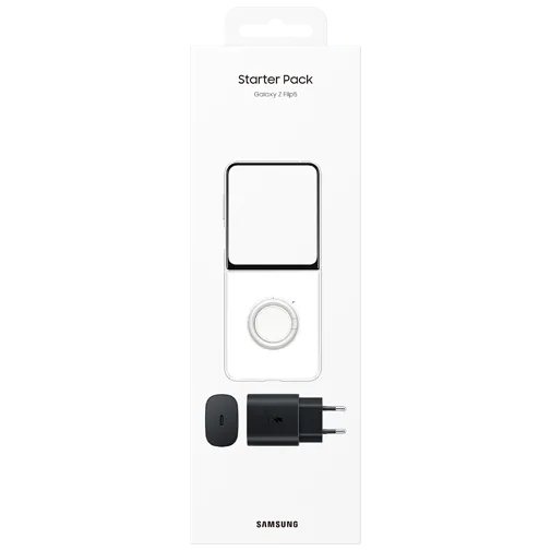 Samsung Z Flip5 Starter Pack USB-C 25W Зарядное устройство + Прозрачный бампер