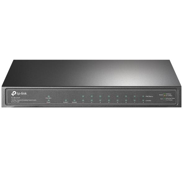 Switch | TP-LINK | TL-SG1210P | Desktop/pedestal | Rack | 9x10Base-T / 100Base-TX / 1000Base-T | 1xSFP | PoE+ ports 8 | TL-SG1210P